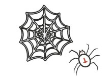 Stickdatei - ekelige Spinne mit Spinnennetz